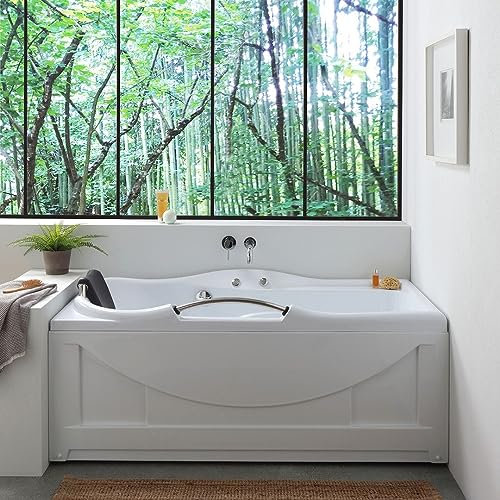 Kiamami Valentina - Vasca da Bagno Sinistra | Dimensioni L 170cm, H 65cm, P 78cm | Vasca Bagno Acrilico Bianco | Design Moderno ed Elegante, Linea Diletta