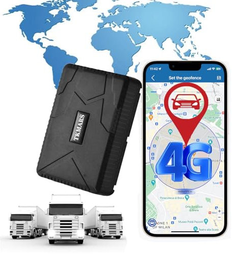 Localizador GPS para Coche, 4G 7800mAh Rastreador Magnético IP65 Impermeable Con Alarma para Vehículos, Motocicletas, Camiones, Autobús, Taxis y Scooters