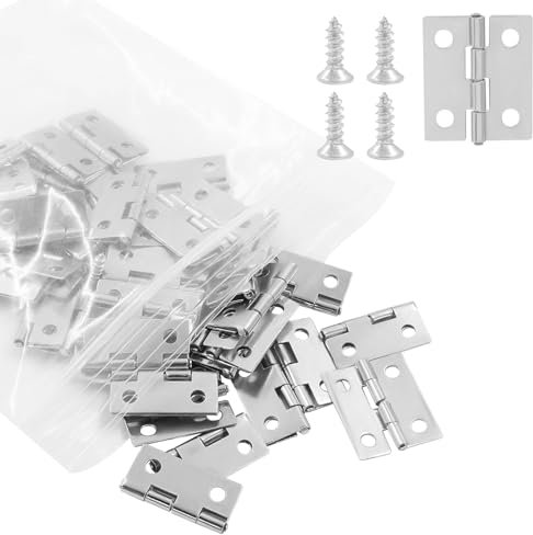 Murtenze Mini Hinges for Box Decoration, Silver, 18 x 15mm, 50Pcs