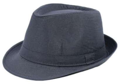 FULUJIDI Fedora Trilby Filzhut Hut Leinen Tuch Panama Solid Jazz Hut Cowboy Männer Sonnenhut Eimer Hut Für Männer Flat Cloth-Grau