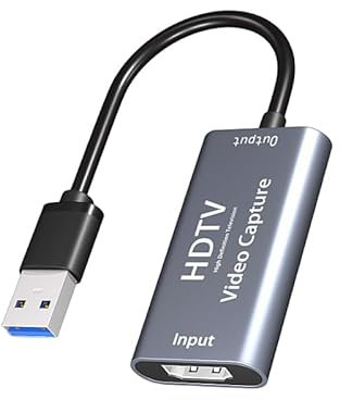 Video Capture Card, 4K HDMI to USB Capture Card, HD 1080p HDMI Video Capture Device for LiveBroadcasting/Editing Video/Games/Streaming/Online Teaching