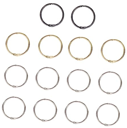 Lurrose Binderinge 30mm Loseblattringe Flexibel Metall Gold Silber Schwarz Buchringe Zubehör Für Selbstgemacht Notizbücher Büro Und Schule