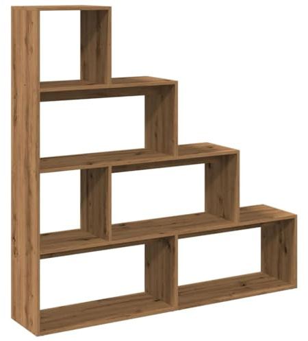 vidaXL Raumteiler-Bücherregal 4 Stufen Artisan-Eiche 143,5x29x143,5 cm