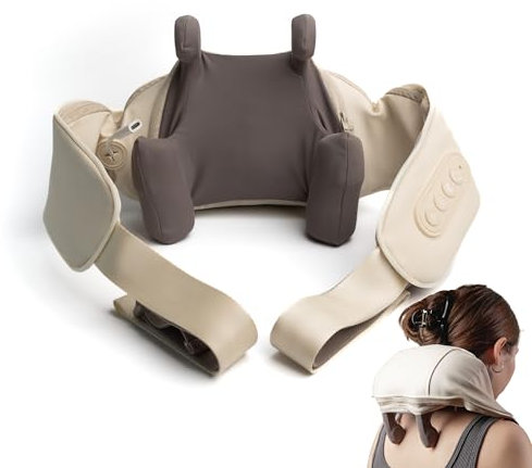 Lifenaxx nackmassageapparat med värme LX-046 - massageapparat för djupa vävnader för nacke och axel för smärtlindring - perfekt för nacke, axlar, ben och rygg, med justerbar hastighet och 2 lägen