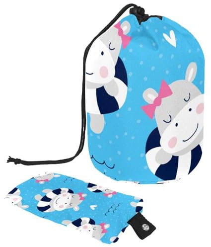 Eslifey Travel Cosmetic Bags Barrel Makeup Bag, Multifunctional Toiletry Bucket Bags Round Organizer Storage Pocket, Cute Cow Lifebuoy Pattern