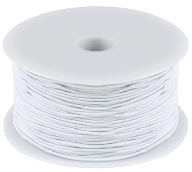 Fil pour Bracelet Perle, 1mm x 100m Fil Elastique pour Bracelet Resistant, Cordon Blanche, Cordon Elastique Bracelet Blanc, Cordon pour Collier Artisanat Fabrication de Bijoux