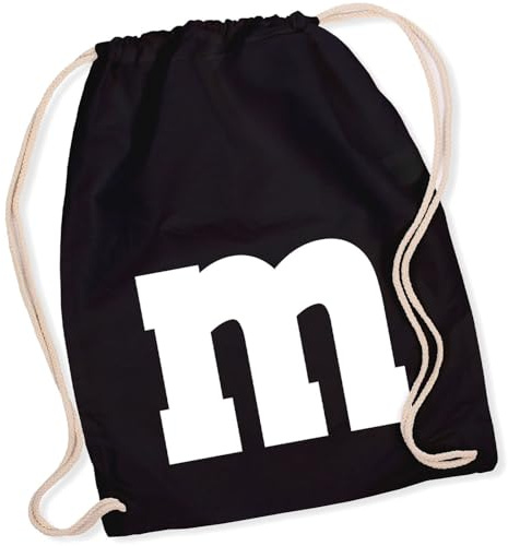 Alsino Turnbeutel mit M&M-Motiv – Perfekt für Karneval, Fasching, Festivals & Alltag – Lustiger Stoffbeutel für Erwachsene & Kinder – Praktische Sporttasche, Gym-Bag & Kostüm Accessoire