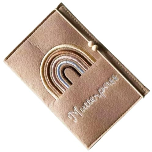 FENQURO Funda para pasaporte de maternidad de fieltro hecho a mano para el pasaporte alemán de maternidad, Compartimentos para cartilla de vacunación y ultrasonidos, Funda para cartilla de madre