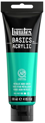 Liquitex Acrílico Basics - Tubo de Pintura Acrílica, Verde Agua Metálico, 118 ml