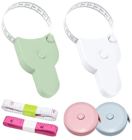 LXBCTOP 6 Stück Maßband Körper, Weiches Massband Körper, Einziehbares Körpermaßband zum Messen von Länge Brust Taille Usw, 150 CM/59 Inch Maßband Nähen Zubehör für Handwerker Schneider Haushalte