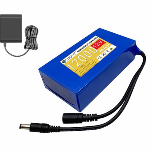 HJGHY 12V 12000mAh Polymer Lithium Battery Rechargeable Li Polymer-Ion Battery Pack for LED Light Strips Speakers Xenon Lights Audio with 2A Charger