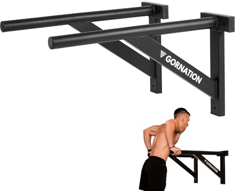 GORNATION Barres Parallèles pour Dips Fixation Murale, Barres de Musculation por Calisthenics, Barre Parallèle Station de Musculation, Home Gym, Dip Support Gym Street Workout (Indoor)