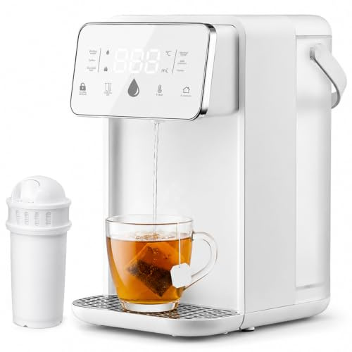 Instant Hot Water Dispenser, 3.5L/118 Oz Countertop Water Boiler & Warmer, 3s Quick Heating and 6 Variable Presets Temperatures, with Child Locks & Night Lights