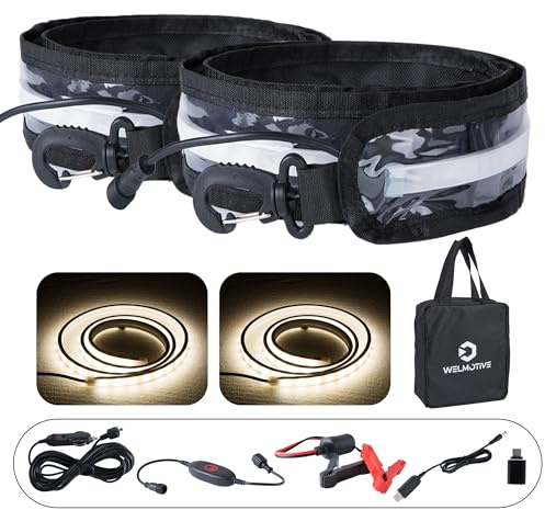 12V 4ft Led Light Strip Dimmable Camping Awning Light with 140 SMD 2835 LED Chips Cabinet Lights , Rv Accessories Waterproof IP67 Multi-Functional Use for Car Tent, Camper Motorhome (2/White)