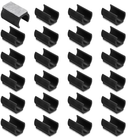 QUARKZMAN 32 Stück Stuhlgleiter Freischwinger mit Filz 25mm Schutz Schwarz | Filzgleiter Schwingstühle Möbelgleiter Klemmschalengleiter, Bodenschoner vor Kratzern und Lärm für zum