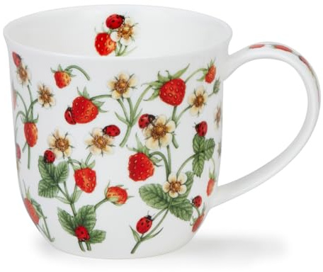 Dunoon Cumbrae Dovedale Strawberry - Taza de porcelana fina (0,45 L)