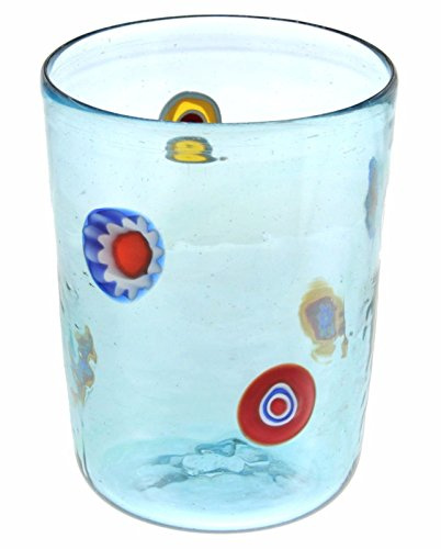 Vinciprova Le Gemme di Venezia Goto Venetian Murano Glass Millefiori Blue Murano Glasses Made in Italy