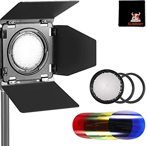 GODOX BD-08 Barn Door Flash Accessories Kit for Godox AD400Pro Outdoor Flash (Honey Comb,Four-Wing Reflector and Four Color filters) Godox AD400 Accessories
