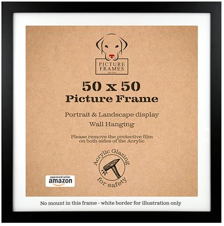 50x50 cm Black Picture Frame – Modern Square Frame for Home & Office Decor, Ideal for Gallery Walls & Collage Displays
