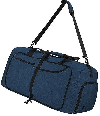 NEWHEY Reisetasche Groß 40L 65L 80L 100L 120L Faltbare Reisetaschen Leichte Sporttasche für männer mit Schuhfach für Weekender Herren Damen Duffel Taschen Schwarz