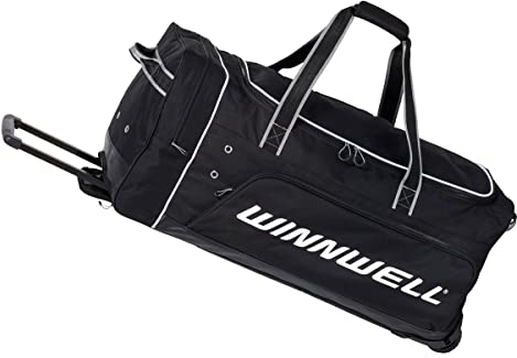 Winnwell Premium Hockey Wheel Bag - Easy To Use Roller Bag With Telescopic Handle, Heavy Duty Oversized Gear Bag For All Your Equipment (Junior)