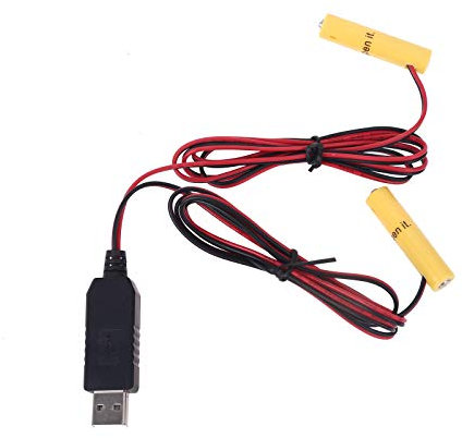 Mcbbigxw Batterie Adapter AA AAA-Batterie Eliminator Netzteil Adapter USB-Cable 2 in 1 Ersetzen Zubehör, Batterieersatz Kombination 1.5V Wandler