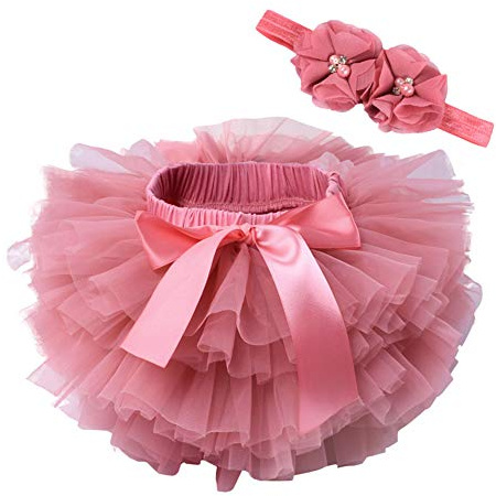 Vobozeany Tutu Gonna Neonata Tulle Bambina Carino Principessa Vestiti Tutu Danza + Fascia per Compleanno Newborn Fotografia Props