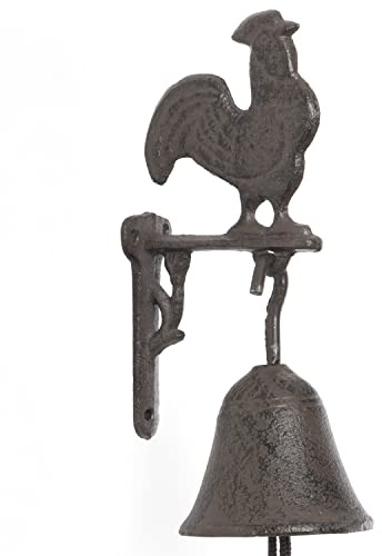 Moritz Türglocke Glocke Hahn Braun Huhn Bauernhof Wandglocke Gartendeko Gusseisen Rustikal Antik Design Stil Retro Klingel