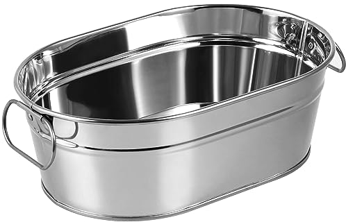 Vaguelly Stainless Steel Seafood Bucket Tableware Large Capacity Container for Hotel Restaurant or Home Use Stylish Design 22.5 X 15.3 X 8 Cm