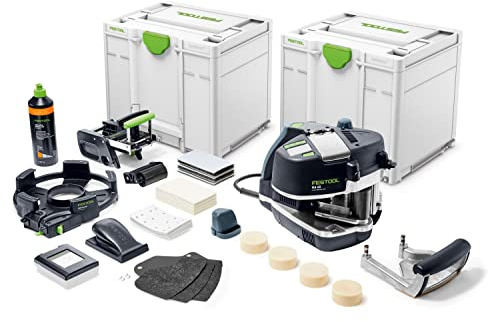 Festool Kantenanleimer KA 65-Set CONTURO (mit Führungstisch, EVA-Kleber, Schleifstreifen, Schleifklotz, Kappgerät, Ziehklinge, Laufsohle, Polierfilz, Schleifvlies, Poliermittel), im Systainer