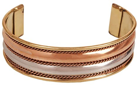 Touchstone indiskt handgjort koppararmband, fredshakra, yoga, meditation, mantra, smycken, manschett för män och kvinnor., 6,5 pulgadas, Koppar, Ingen ädelsten