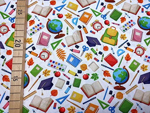 Stoff Schule - weiß - 12,00 EUR/m - 100% Baumwolle - Patchwork