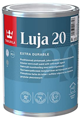 TIKKURILA Luja 20 - Durable Anti Mould Semi-Matt Paint For Humid Walls (Bathroom & Kitchen) - 1 Litre