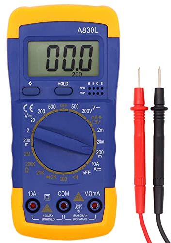 Multimetro Digital Profesional, Voltímetro Amperímetro Ohmímetro Probador Voltaje Multicomprobador AC/DC con Retroiluminación LCD, Ideal para Electricista, Laboratorio y Fábrica