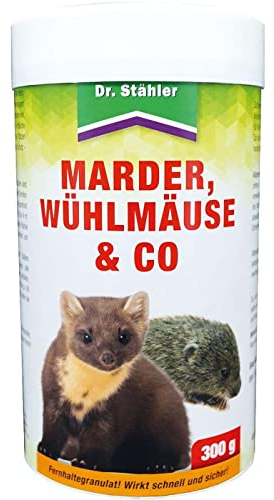 Dr. Stähler Marder, Wühlmäuse & Co Granulat zur Marderabwehr und Fernhaltegranulat für Wühlmäuse 300g