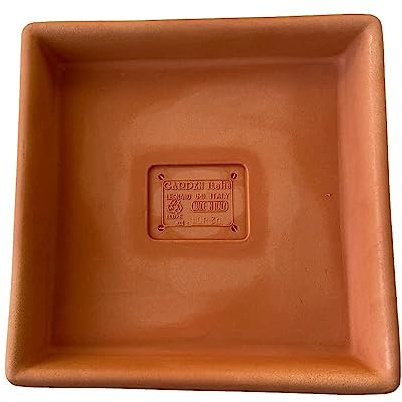 GARDENITALIA Garden Italia Vasi Sottovaso Quadro in Resina LQR 37 cm. Interno 32 x 32 in Resina Colore IMPRUNETA Made in Italy per Esterni - infrangibile - Resistente al Gelo - Robusto
