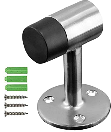 Tope de Puerta Resistente de Acero Inoxidable, con Punta de Goma, 75mmx50mm