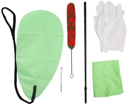HERCHR Kit De Limpieza De Flauta, Kit De Accesorios De Mantenimiento De Flauta, Paño De Hisopo, Guante, Destornillador, Varilla, Cepillo, Kit De Limpieza De Clarinete para Limpieza De Flauta