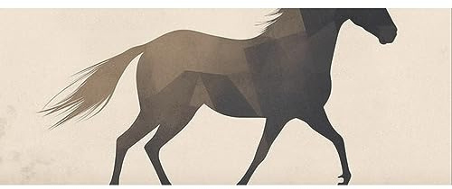 DNOVING Geschenkpapier mit Pferde-Silhouette, 147,3 x 58,4 cm, Geschenkpapier für Jungen und Mädchen, Geburtstag und Babyparty, 2 Rollen