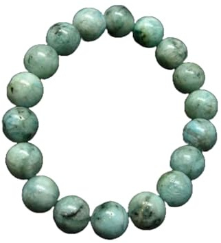LKBEADS Naturlig hemimorfit 10 mm rund slät 7 tum halvprecious ädelstenar strandarmband smycken för män kvinnor helande kristall stretch strandarmband unisex, Free, Ädelsten, hemimorfit