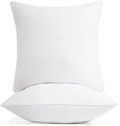 Deconovo 18x18 Pillow Inserts (2‑Pack) – Soft & Supportive Skin-Friendly Throw Pillow Inserts with Breathable Shell, Long-Lasting Cushion Pads for Bed, Sofa & Outdoor Patio Relaxation