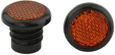 ALTALINE Black 1 Pair Bicycle Grips Replacement End Reflectors Plugs