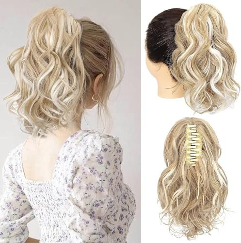 RPAEOY Coda Capelli Ricci Ondulati Clip Posticcio Estensione Coda Cavallo Sintetica Naturale Acconciatura Elegante