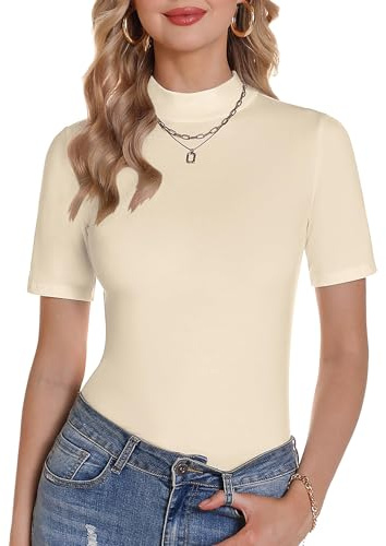 Totatuit T-Shirt Basique pour Manches Courtes Haut De Taille Slim | Été, Tenue Quotidienne, Facile à Associer, Style Polyvalent