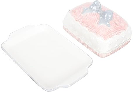 DECHOUS Ceramic Butter Plate Für Kühlschrank Kreative Pinke Dessertplatte Hitzebeständig Für Cafés Und Zuhause Einfach Zu Reinigen Elegantes Design Vielseitig Einsetzbar