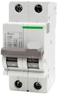 Tipo C 2P 50A 63A(1-63A) interruttore automatico magnetico termico in miniatura interruttore elettrico 400VAC 50HZ 6KA 1 pz(50A)