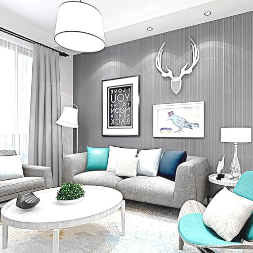Trafagala Plain Grey Wallpaper Simply Stripe Textured Wallpaper for Living Room Bedroom Adults Teenager Hallway and Stairs