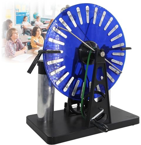 MTTXY Générateur d'électricité à Induction électrostatique, modèle de Moteur de générateur Statique, manivelle en PVC pour Outils pédagogiques d'expérimentation de Physique