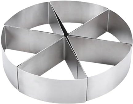 OKUMEYR 6pcs Stainless Steel Round Cake Cutting Triangle Mousse for Baking Cake High Temperature Easy to Clean