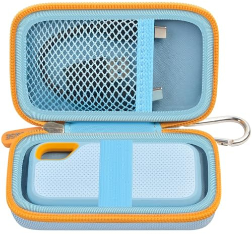 GWCASE SSD Case for SanDisk Extreme Portable External Solid State Drive | Hard EVA Shell, Elastic Strap, USB Cable Pocket and Carabiner for Creators, Field Work and Travel, Case Only